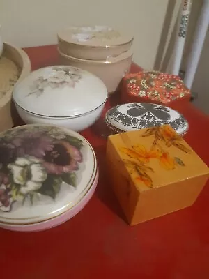 Trinket Boxes Jewlery Pill Boxes Vintage Antique Modern Decorative Boxes • $47