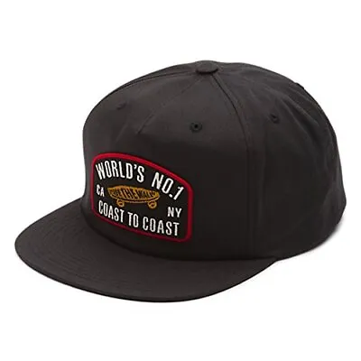 Vans Off The Wall Men's Doil Embroidered Unstructured Snapback Hat Cap In Black • $28