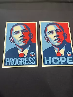 Barack Obama Shepard Fairey Hope & Progress 4x6 Stickers Obey Giant • $37.40