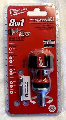 Milwaukee Compact 8-in-1 Ratcheting Multi-Bit Driver - Black/Red (48-22-2330) • $16.99