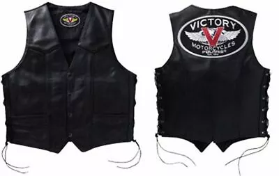 Victory Motorcycle Polaris Women's Basic Vest Leather Black / Size - Xl • $64.99