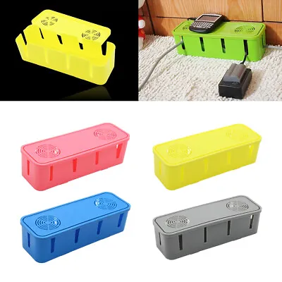 Cable Storage Box Container Wire Management Socket Safety Tidy Organizer Boxes • £2.79