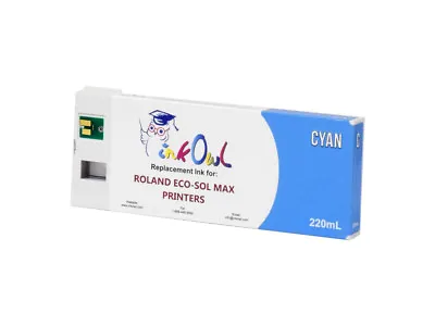 220ml InkOwl CYAN Compatible Cartridge For Roland ECO-SOL MAX (ESL3-CY) • $47.95