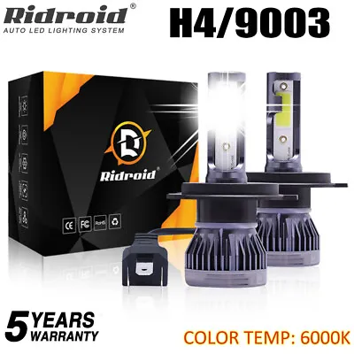H4 9003 LED Bulb Motorcycle Headlight Hi/Lo Beam 6500K HID White 8000LM Fanless • $11.99