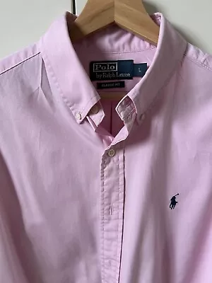 Mens Ralph Lauren Shirt - Long Sleeve - Large - Pink - Classic Fit • £29.99