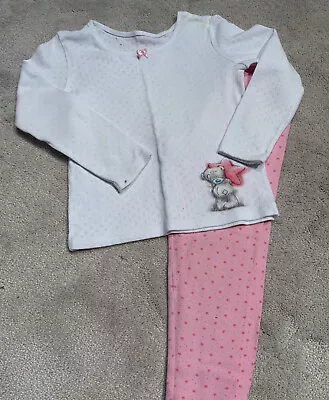 £3.39 • Buy M&S Marks & Spencer TATTY TEDDY WHITE PINK PYJAMAS AGE 4-5 YRS