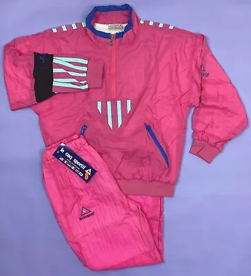 True Vintage Unused Stock! Le Coq Sportif Ladies Pink Shell Suit Size 14 • £40