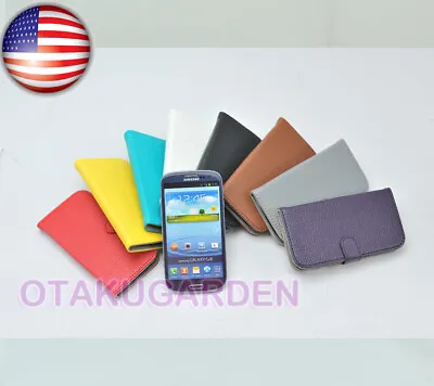 PU Leather Flip Case Cover Credit Card Holder For Samsung Galaxy S3 SIII I9300 • $5