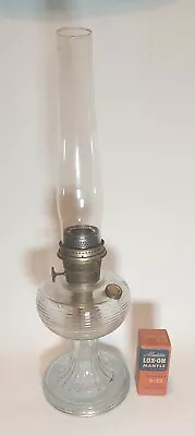 1930s Aladdin Nu-Type Model B Clear Glass Beehive Oil Lamp Complete W/New Mantle • $220