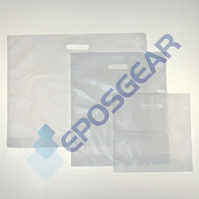 £195.39 • Buy Very Strong Plain White Patch Handle Gift Retail Shopping Plastic Carrier Bags
