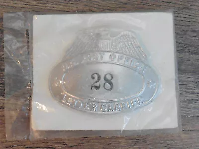Vintage USPS US Post Office Mail Letter Carrier Metal Cap Badge #28 Hat NOS • $1.99