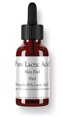 Lactic Acid Chemical Peel 80% - 50ml - ACNE TREATMENT / WRINKLES / DAMAGED SKIN • £6.99