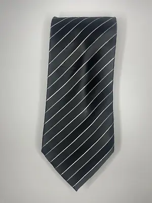 Geoffrey Beene Tie / Black Silver Striped / Extra Long L-64in & W-4in • $11.21