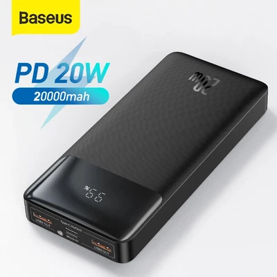 $34.99 • Buy Baseus 20000mAh Power Bank 20W Dual USB Type-C Port Powerbank Battery Charger