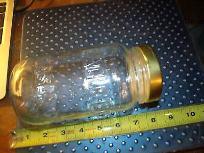 Vintage EAGLE MASON Embossed 20 Oz  Measuring  Glass Jar  W/ Metal Safety Lid • $9.09