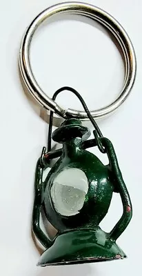 Miniature Green Oil Lantern Keychain Dollhouse Faux Camping Lamp Keytag Gift • $17
