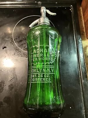 Vintage Green 12 Sided Brooklyn Seltzer Bottle  • $135