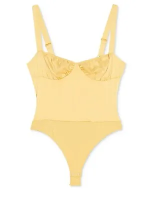 Danielle Bernstein | Women's Satin Bodysuit Yellow | Size 10 • $12