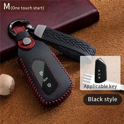 Leather Car Key Fob Cover Case Remote Shell For VW Golf GTI MK8 2020 2021 • $14.20