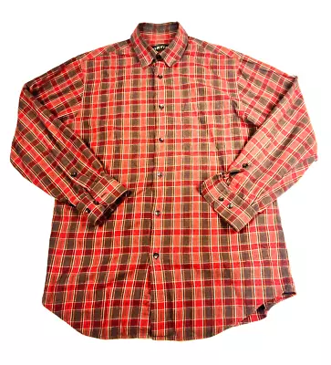 Orvis Flannel Shirt Red Plaid Long Sleeve Button Down Outdoor Men's M • $16.99