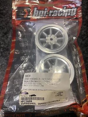 HPI 3808 Vintage 8 Spoke 26mm 0mm Offset 1/10 RC Touring / Drift Car Wheels • $21