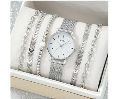 Ladies Watch & Bracelet Jewellery Gift Set For Women • £2.49