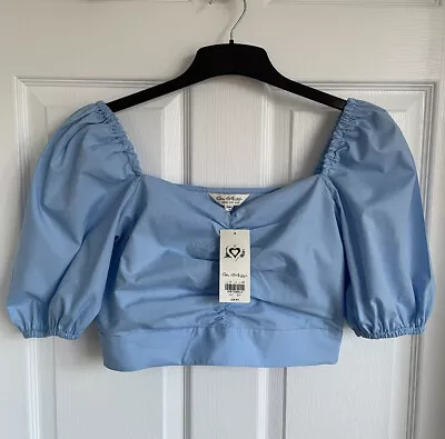 Ladies Blue MISS SELFRIDGE Cropped Short Sleeve Top  - Size 10 BNWT • $7.34