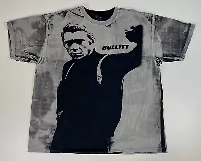 Men's Bullitt Movie Steve McQueen Graphic T-Shirt Allover Print Mustang Sz XXL • $39.95