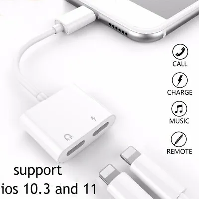 £2.99 • Buy 2in1 IOS Adapter Splitter Dual Converter Headphone Charger For IPhone 7 8 12 13