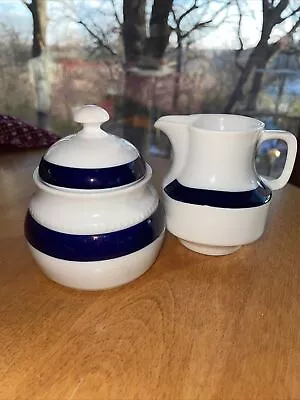 ESCHENBACH BAVARIA GERMANY Echt Kobalt - Creamer And Sugar W/Lid Georgeous Rare • $55