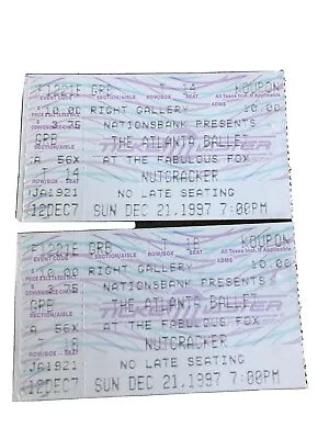 Nutcracker Atlanta Ballet Ticket Stub 1997 - The Fabulous Fox Theatre • $9