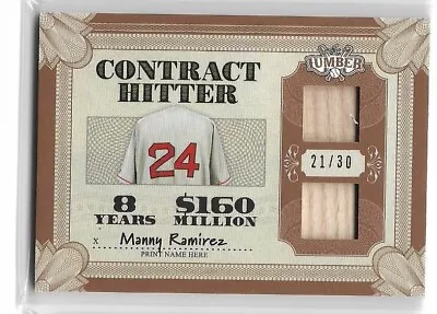 Manny Ramirez 2022 Leaf Lumber Game-used Dual Bat #d 21 / 30   BOSTON RED SOX • $14.95