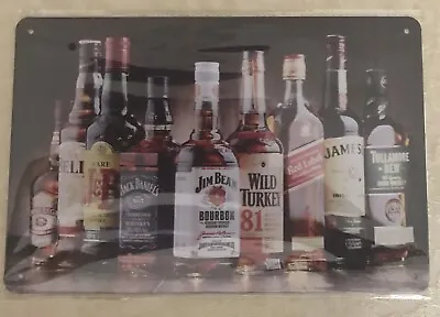 $6 • Buy Bar Mixed Drinks Tin Sign - Jim Beam Wild Turkey Jameson Jack Daniels