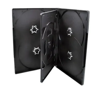 10 Standard 14mm Black 6 Disc DVD Storage Case Box With Tray For CD DVD Disc • $14