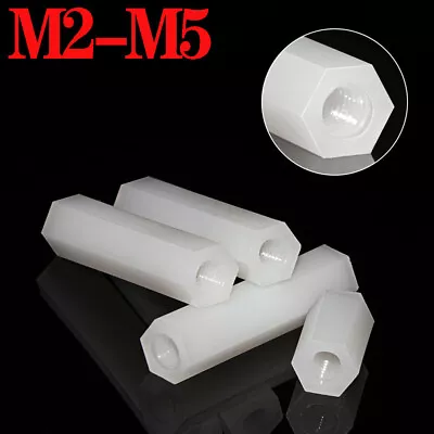 £1.55 • Buy Nylon Hex Column Female Spacer Double-Pass Isolation Standoff M2 M2.5 M3 M4 M5