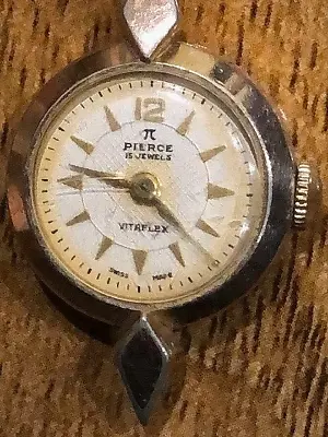 £24.99 • Buy Vintage Rare Swiss Pierce Vitaflex 15 Jewels Mechanical Ladies Watch Head - 18mm