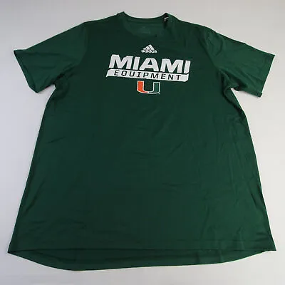 Miami Hurricanes Adidas Aeroready Short Sleeve Shirt Men's Green New • $15.92
