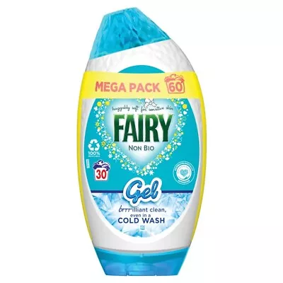 Fairy Non Bio Fabric Clothes Laundry Detergent Gel Sensitive Skin - 60 Washes • £20.99