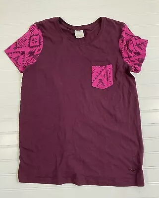 PINK Victorias Secret Purple Aztec Pocket Shirt Womens Size Medium  • $15.99