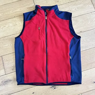 Polo Ralph Lauren RLX Gilet Men’s Large Red Fleece Vest Gilet Golf Body Warmer • £34.99