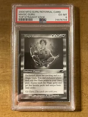 MTG✨MAGIC GURU REFERRAL CARD (Top Straight Edge)✨PSA 6 EX-MT 2000 Rare POP 1 ! • $268.50