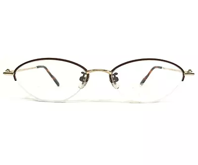 Aston Martin Eyeglasses Frames AM-17 Brown Gold Round Half Rim 50-15-143 • $69.99