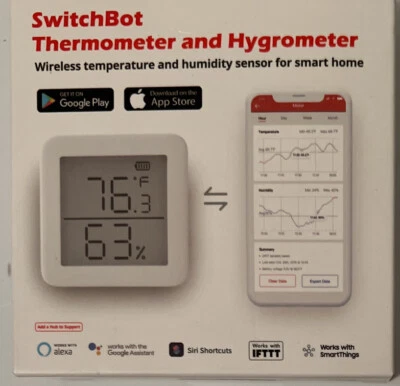$4.64 • Buy SwitchBot Smart Hygrometer Thermometer, Bluetooth Wireless Room Temperature
