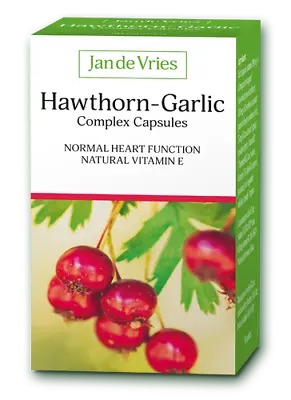 Jan De Vries - Hawthorn-Garlic Complex 90 Capsules Normal Heart Function • £13.45