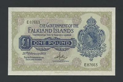FALKLAND ISLANDS £1 1974 QEII Krause 8b Uncirculated Banknotes • £120
