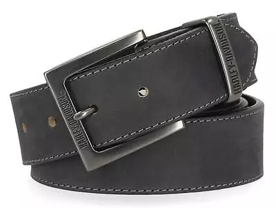 Harley-Davidson Men's H-D Logo Genuine Leather Belt - Matte Gunmetal Finish • $64.95