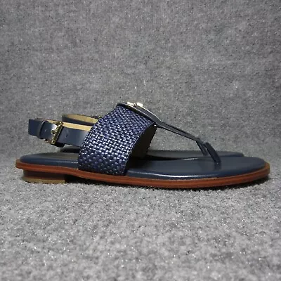 Michael Kors MK Plate Thong Sandals Womens Size 7.5 Blue Slingback NEW • $49.99