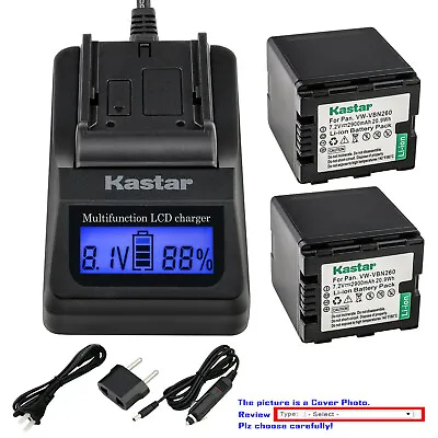 Kastar Battery LCD Fast Charger For Panasonic VW-VBN130 VBN130 VW-VBN260 VBN260 • $21.99