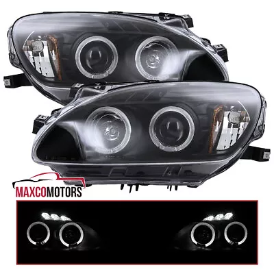 Black Projector Headlights Fits 2004-2009 Honda S2000 AP2 LED Halo Left+Right • $156.14