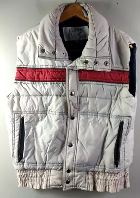 Vintage Alpine Ski Vest 70s 80s Black Retro Puffer Vest Size M • $40.29